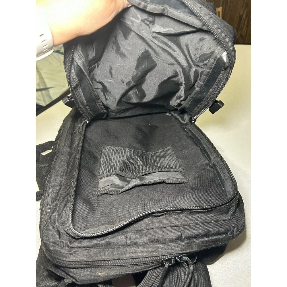 Tactical Black Adjustable Bag W/ patch attachable material and MOLLE Panel